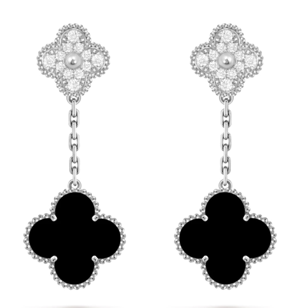 Custom 4 Motif Earrings with Diamonds