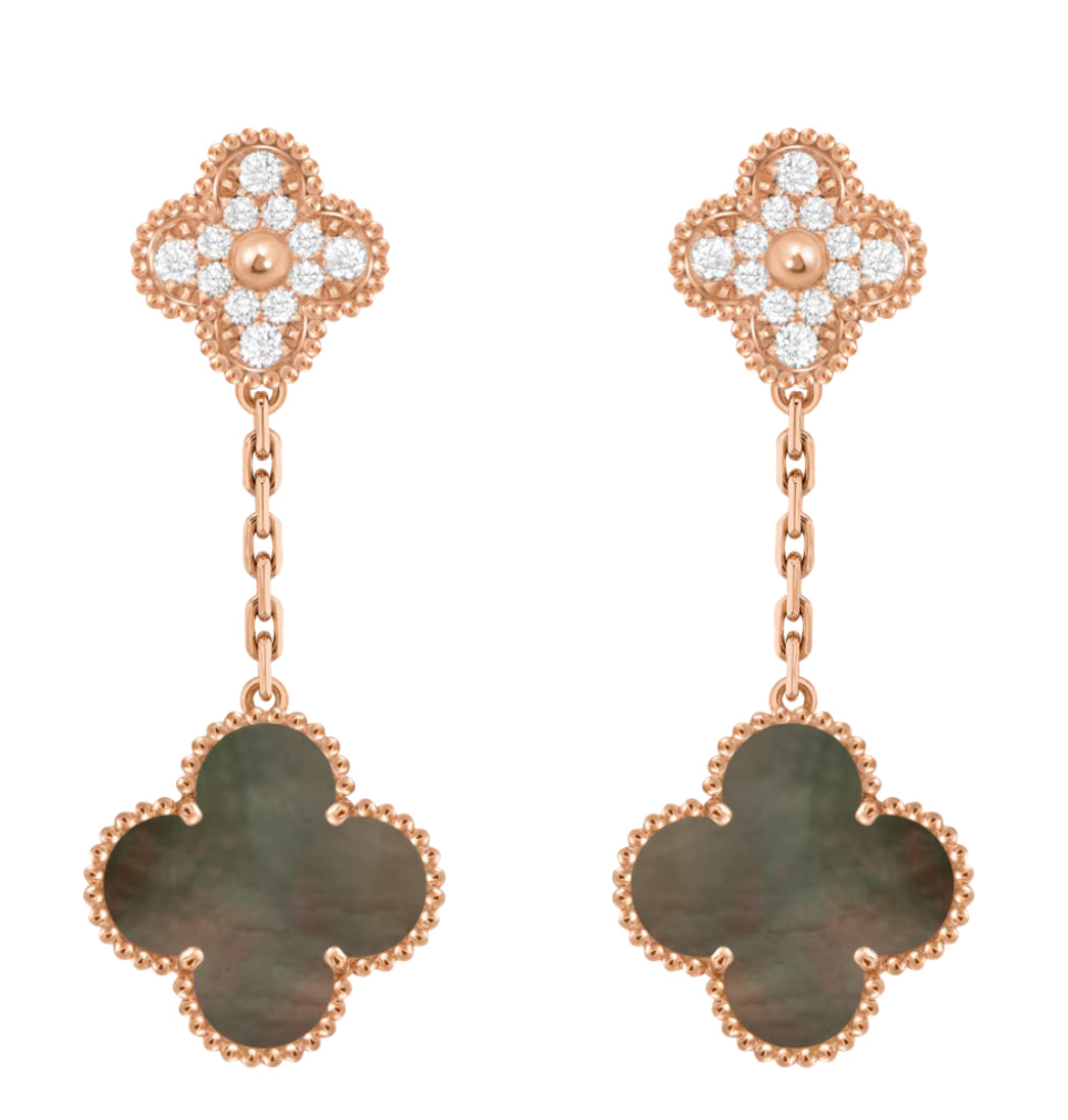 Custom 2 Motif Earrings with Diamonds