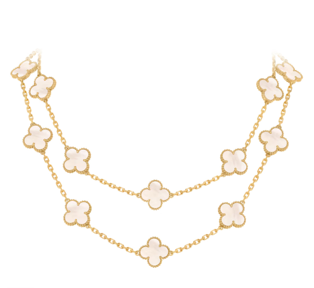V Inspired 20 Motif Clover Necklace
