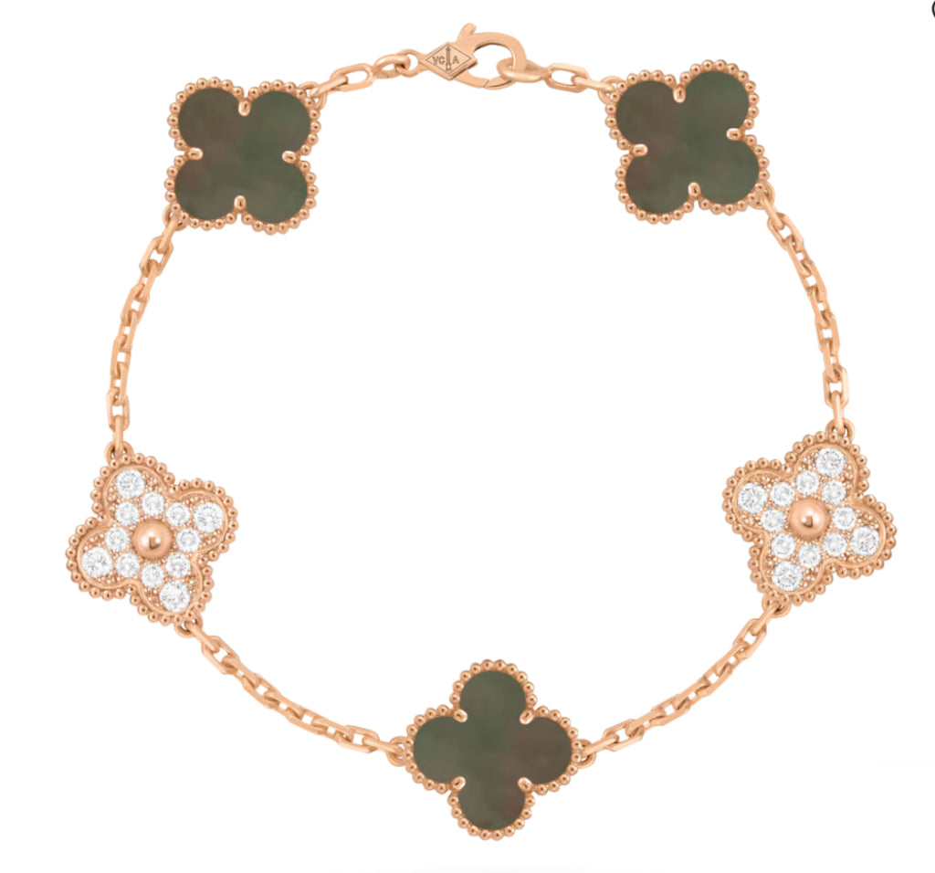 Custom 5 Motif Bracelet with Diamonds