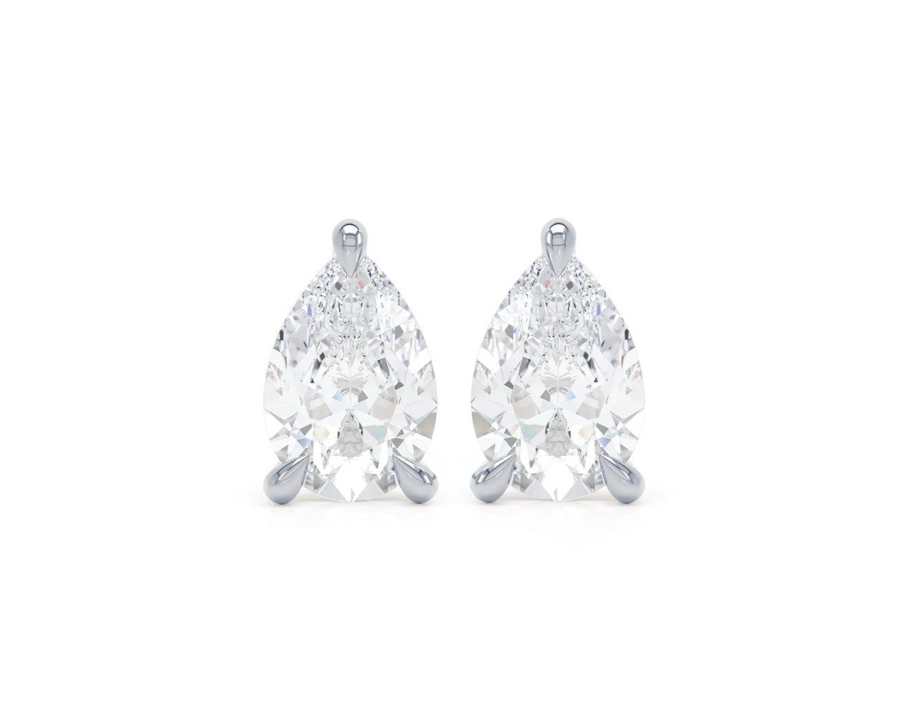 2 carat each (4 ctw) Pear Shaped Diamond Earrings