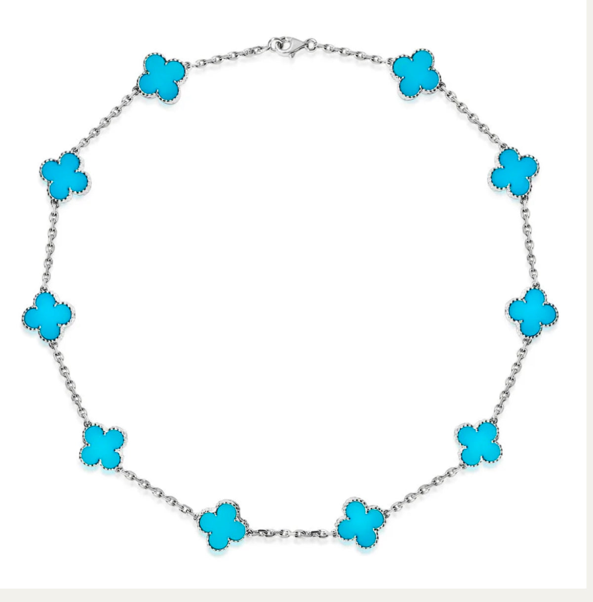 V Inspired 10 Motif Clover Necklace