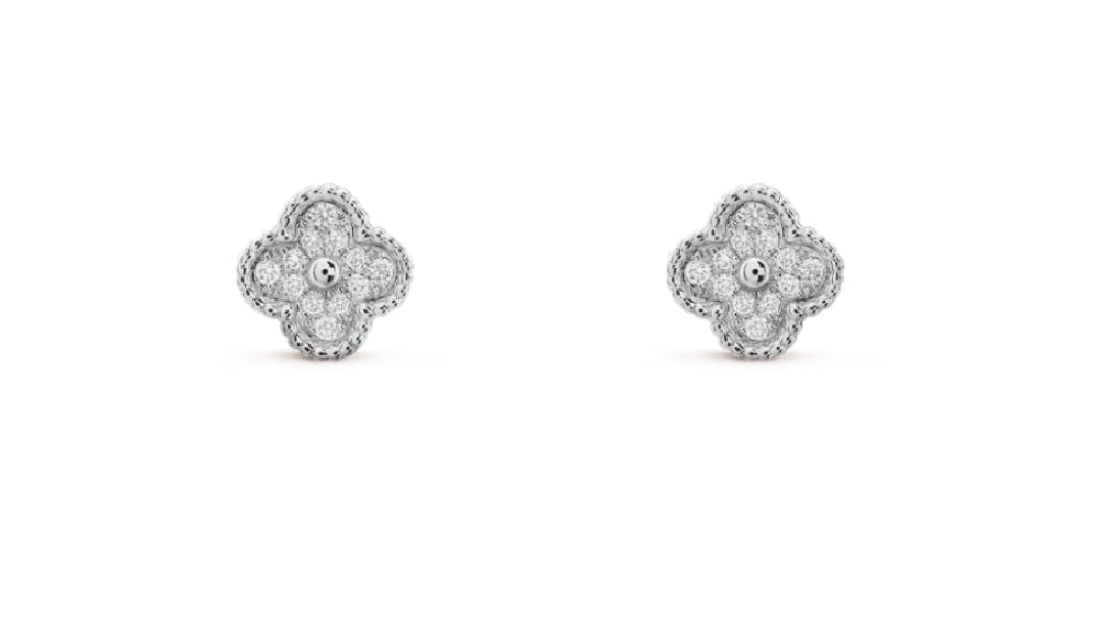 V Inspired Sweet Clover Diamond Ear Studs