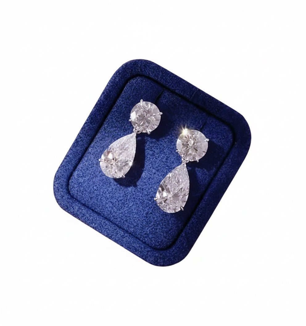 Custom 10 carat total Diamond Earrings