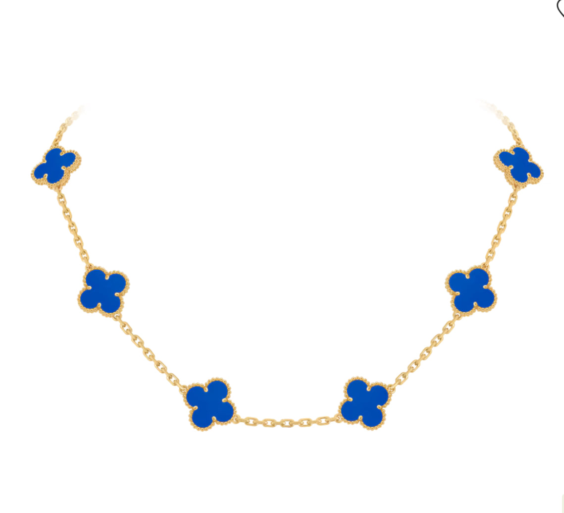 V Inspired 10 Motif Clover Necklace