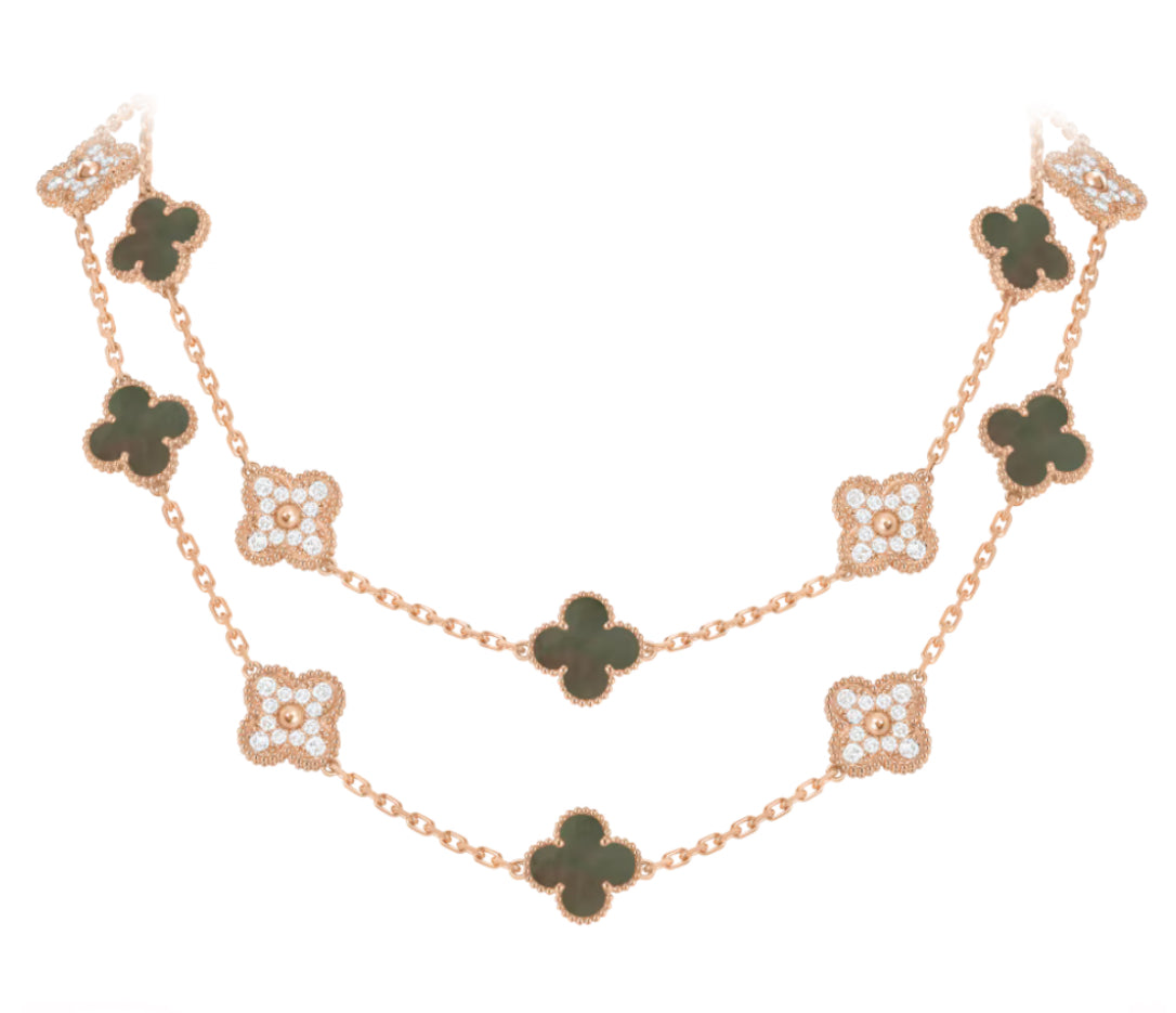 V Inspired 20 Motif Diamond Necklace