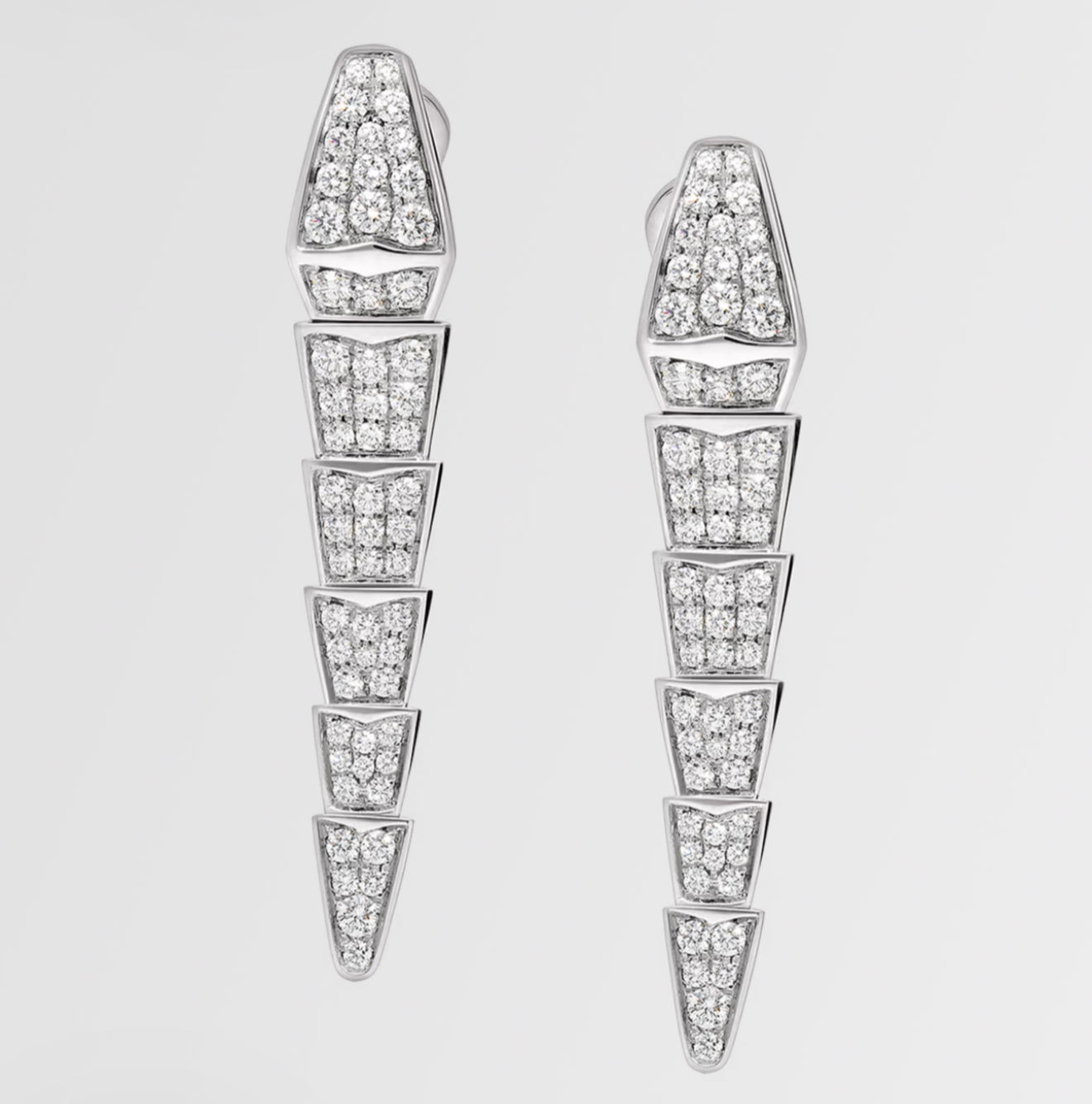 B Inspired Serpenti Viper Diamond Earrings