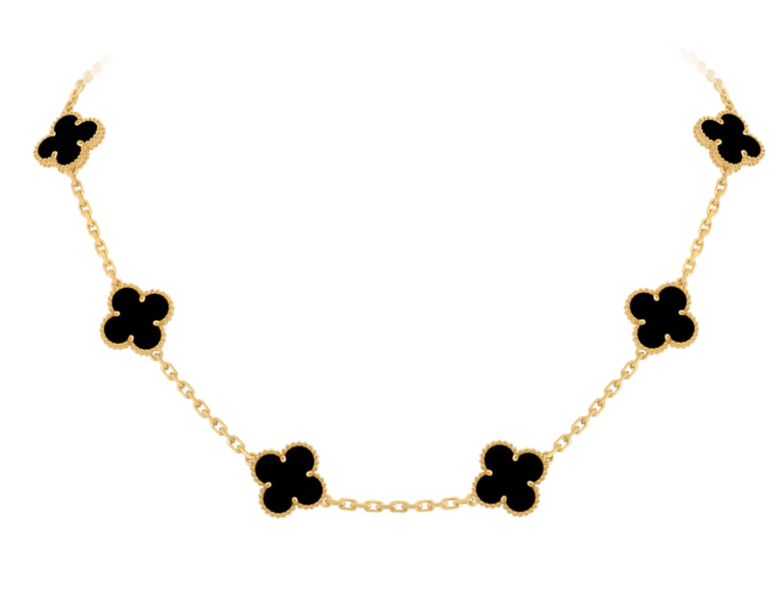 V Inspired 10 Motif Clover Necklace