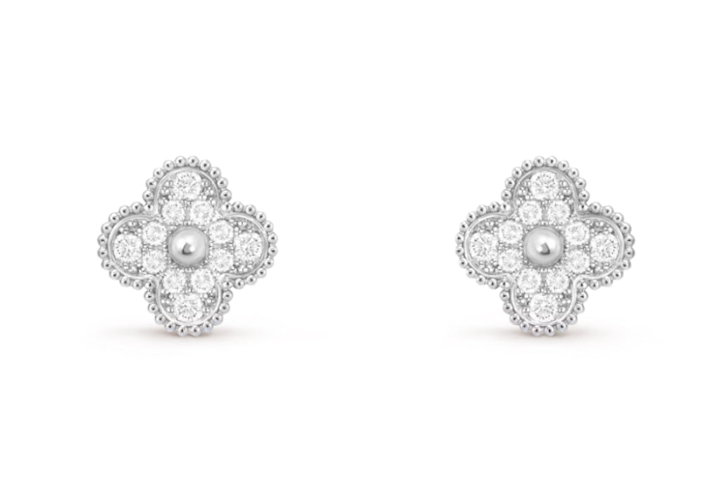 V Inspired Clover Diamond Earrings