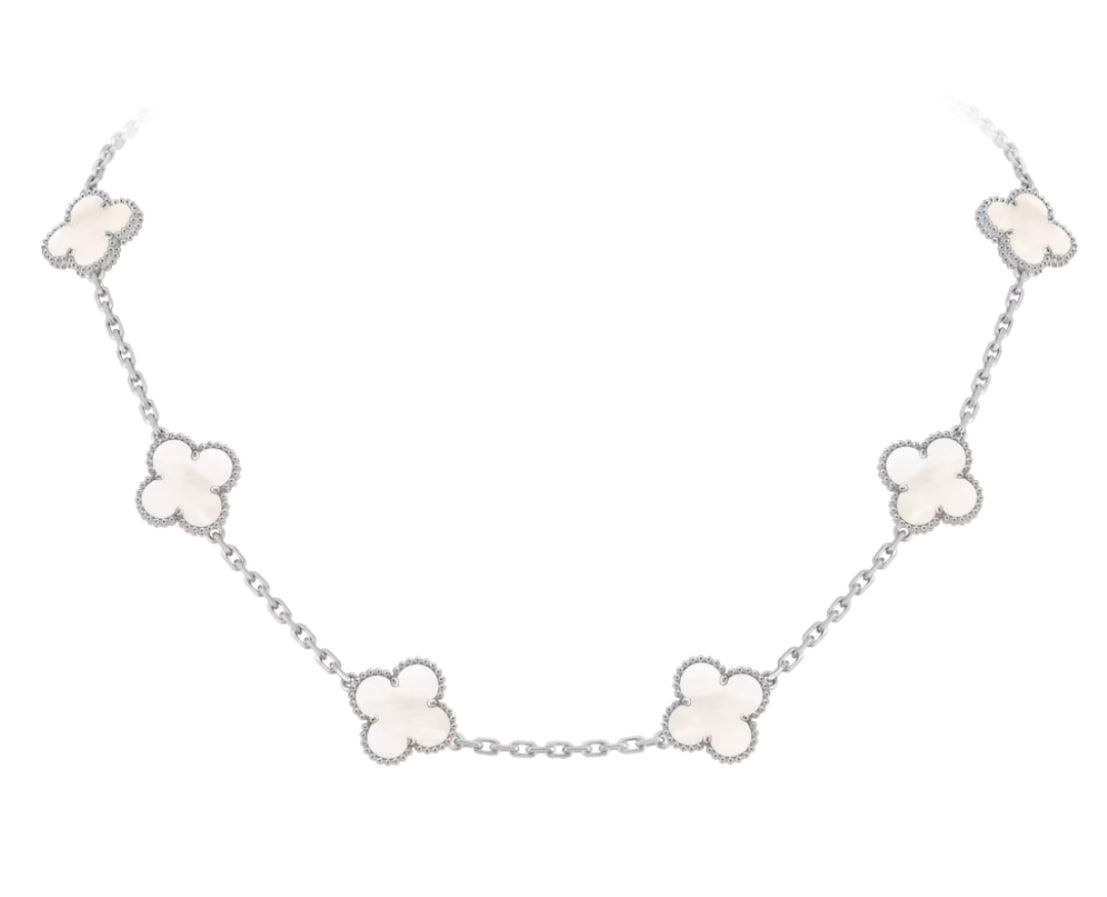 V Inspired 10 Motif Clover Necklace