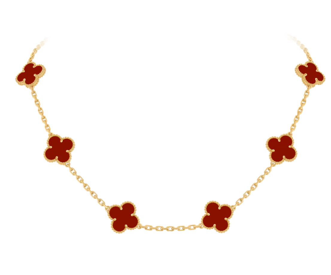 V Inspired 10 Motif Clover Necklace