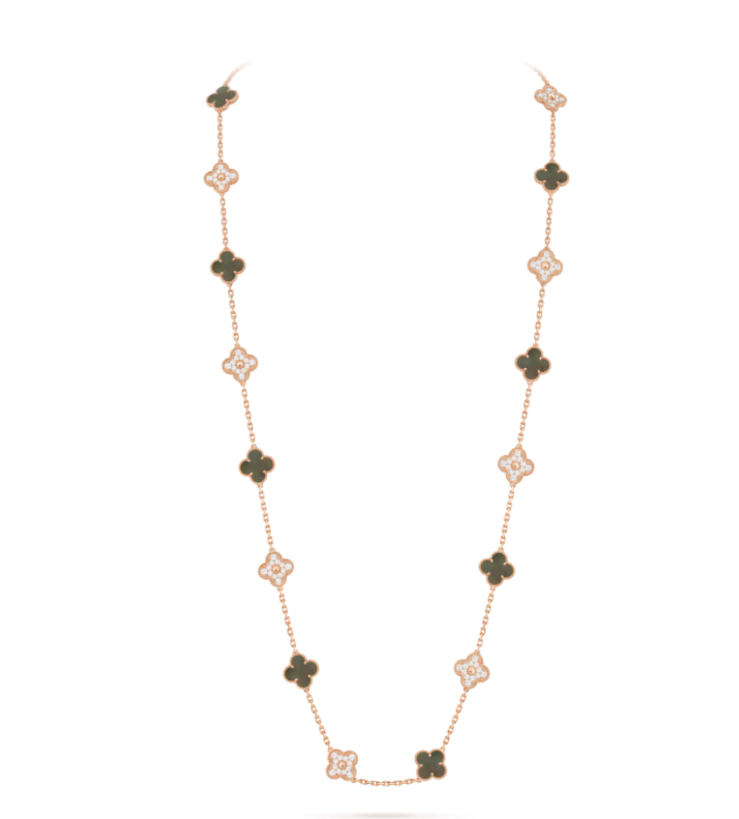 V Inspired 20 Motif Diamond Necklace