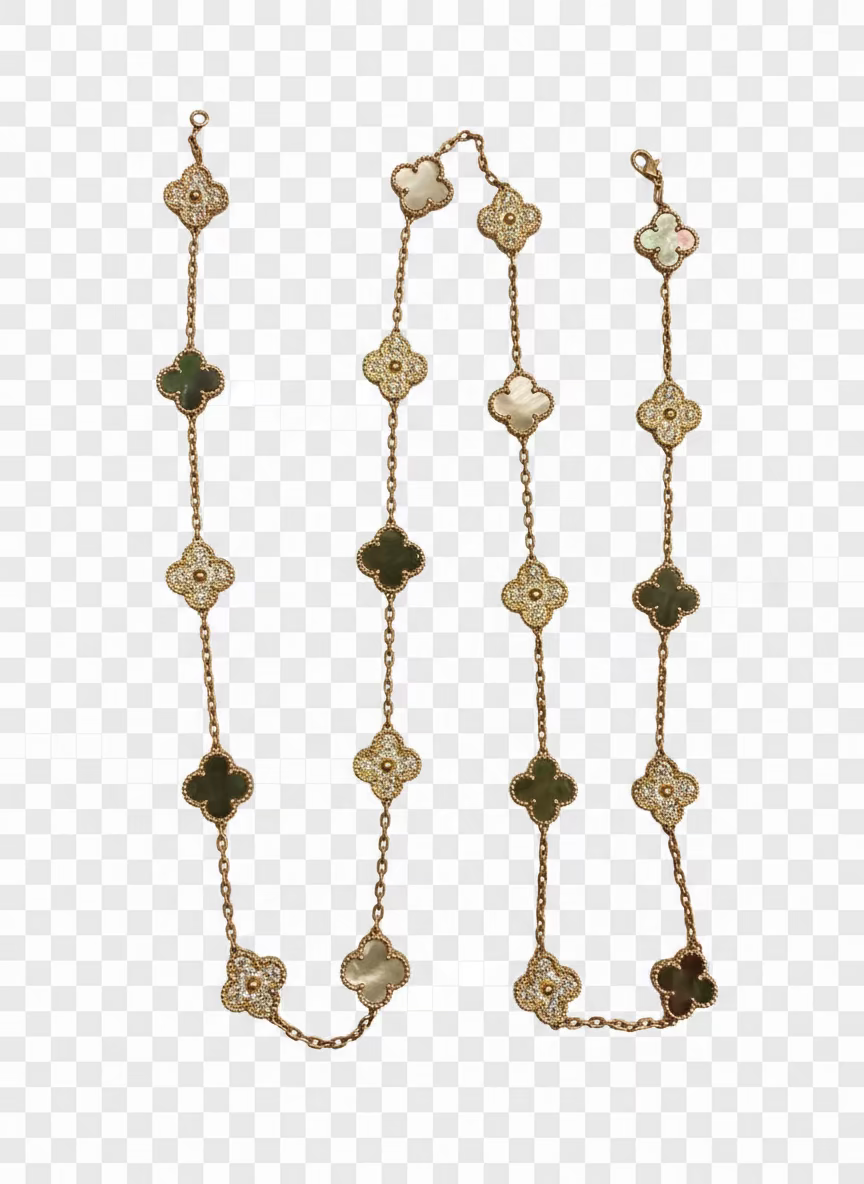 Custom 20 Motif Clover Diamond Necklace